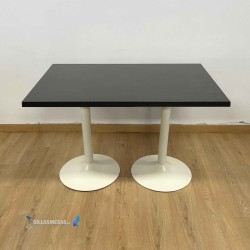 Table F DOUBLE INTERIEUR pied blanc