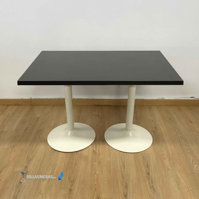 Table F DOUBLE INTERIEUR pied blanc