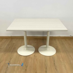 Table F DOUBLE INTERIEUR pied blanc