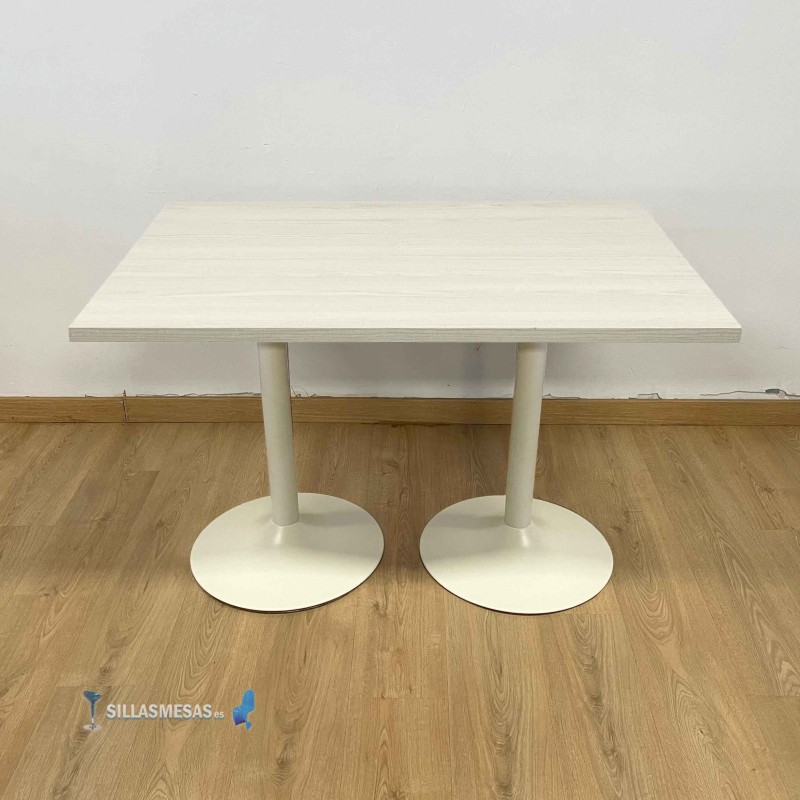 Table F DOUBLE INTERIEUR pied blanc