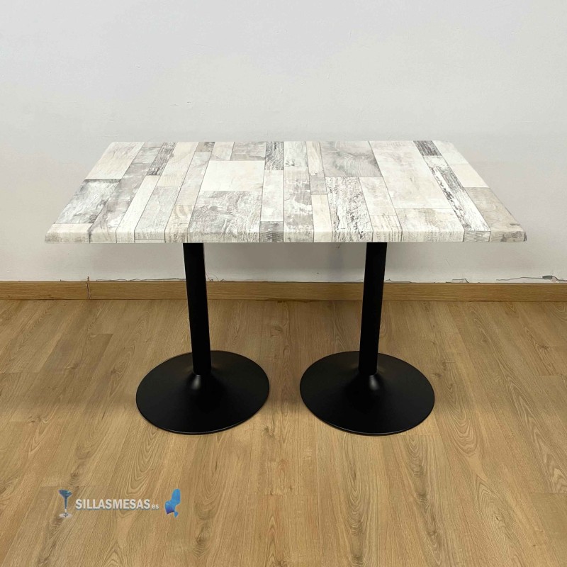 Table F DOUBLE EXTERIEUR pied noir