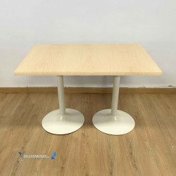 Table F DOUBLE EXTERIEUR pied blanc