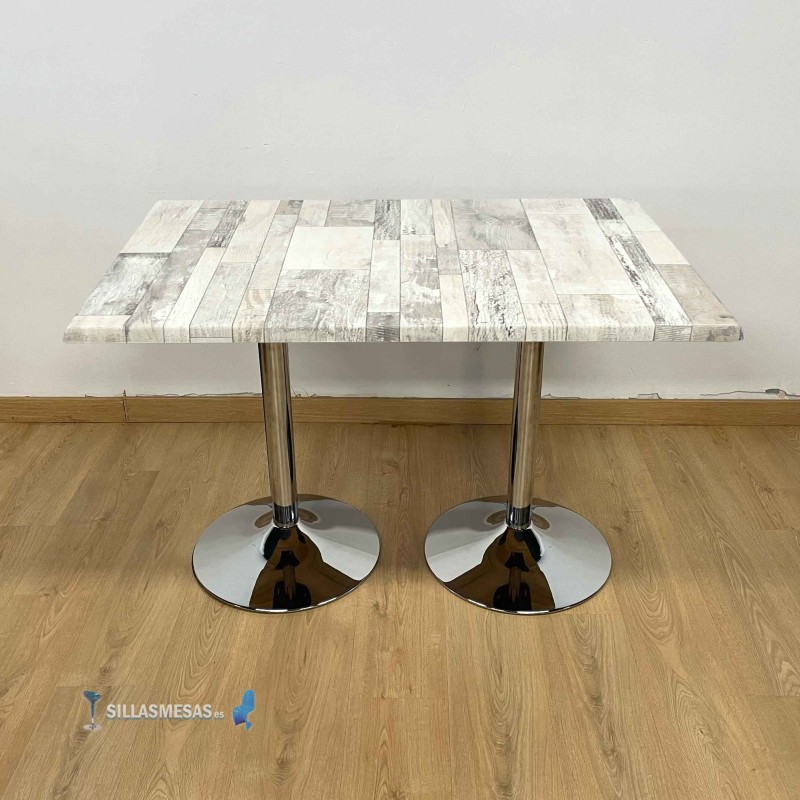 Table F DOUBLE EXTERIEUR pied chrome