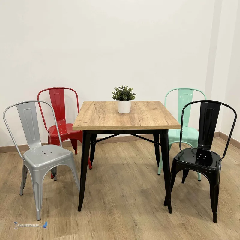Ensemble 4 chaises Mix + table Mix en métal en ligne