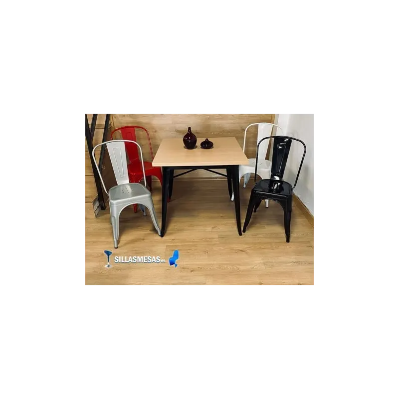 Ensemble 4 chaises Mix + table Mix en métal en ligne
