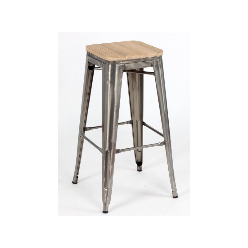 Tabouret MIX METALLISE ASSISE EN BOIS