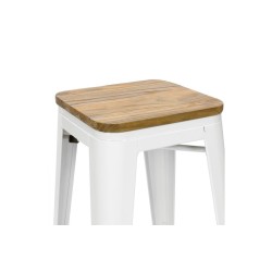 Tabouret MIX BLANC MAT ASSISE EN BOIS