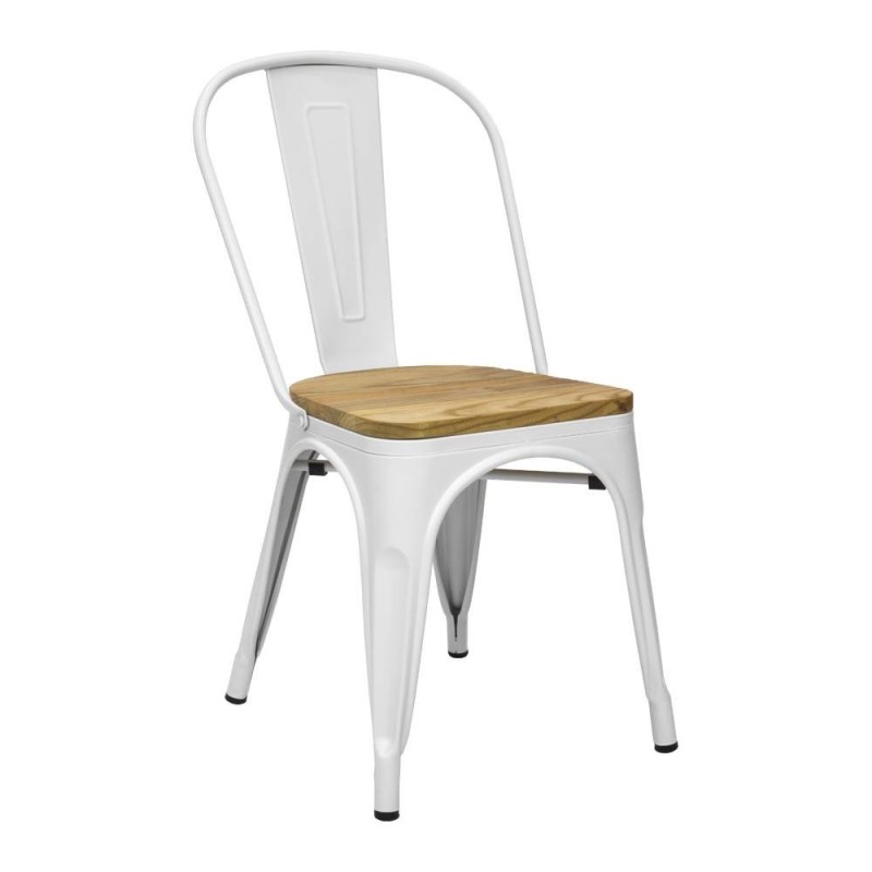Chaise MIX BLANC ASSISE EN BOIS