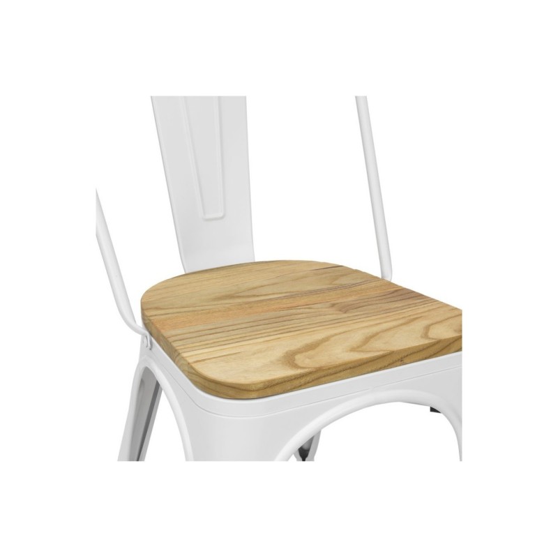 Chaise MIX BLANC ASSISE EN BOIS