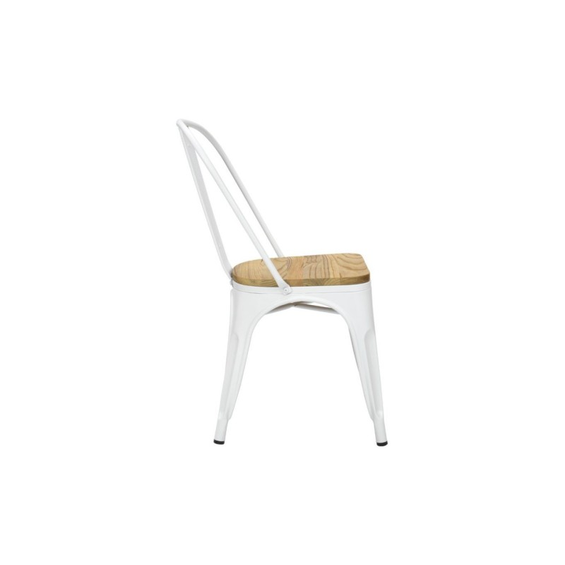 Chaise MIX BLANC ASSISE EN BOIS