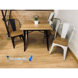 Chaise MIX BLANC ASSISE EN BOIS