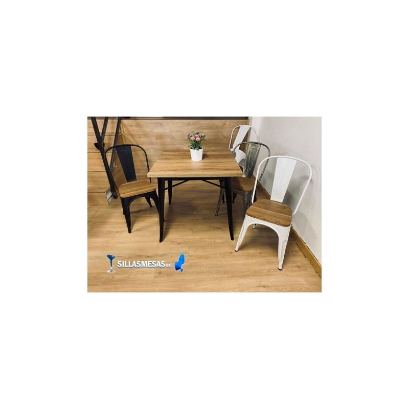 Chaise MIX BLANC ASSISE EN BOIS