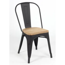 Chaise MIX NOIR ASSISE EN BOIS