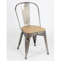 Chaise MIX METALLISE ASSISE EN BOIS