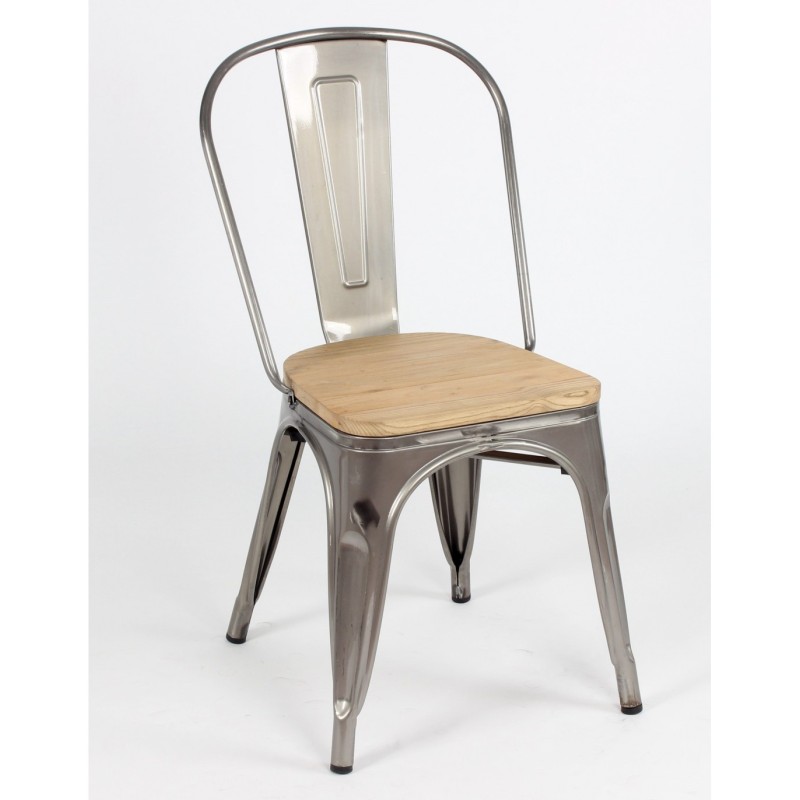 Chaise MIX METALLISE ASSISE EN BOIS