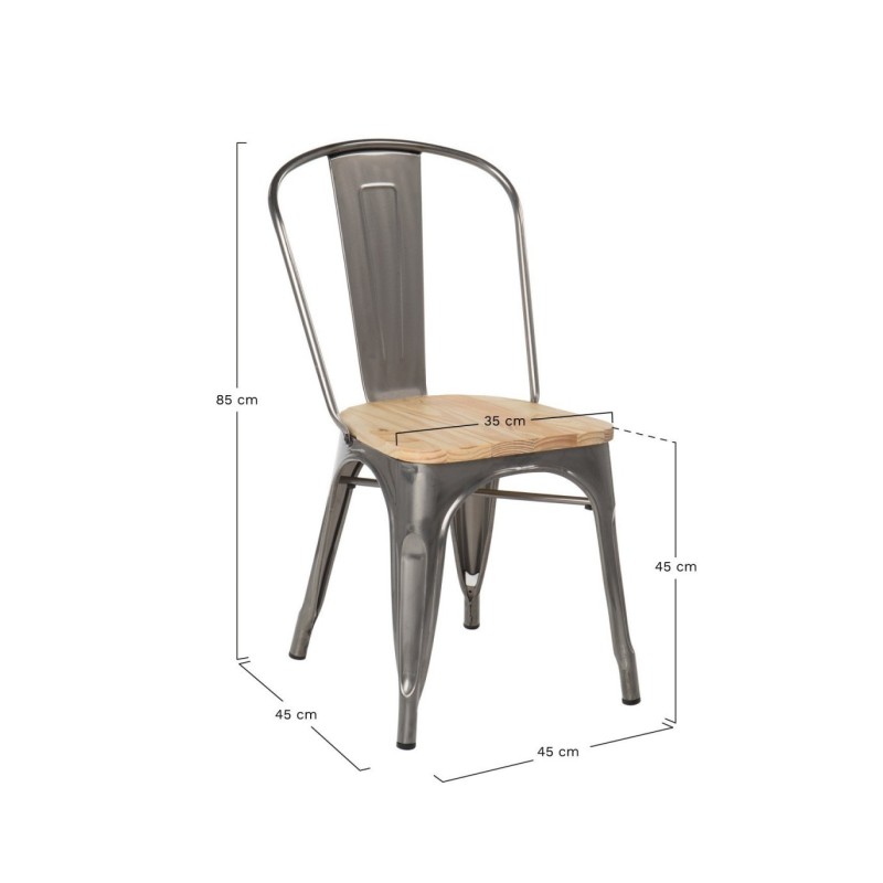 Chaise MIX METALLISE ASSISE EN BOIS
