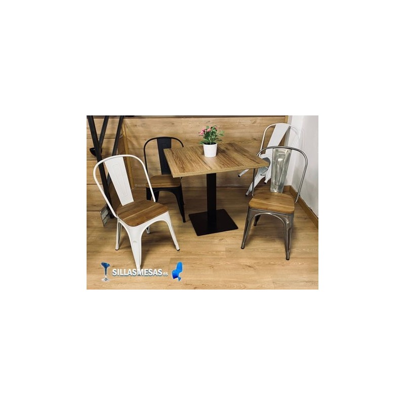 Chaise MIX METALLISE ASSISE EN BOIS