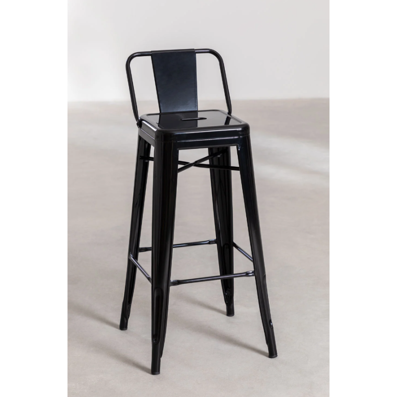 Tabouret MIX noir avec dossier