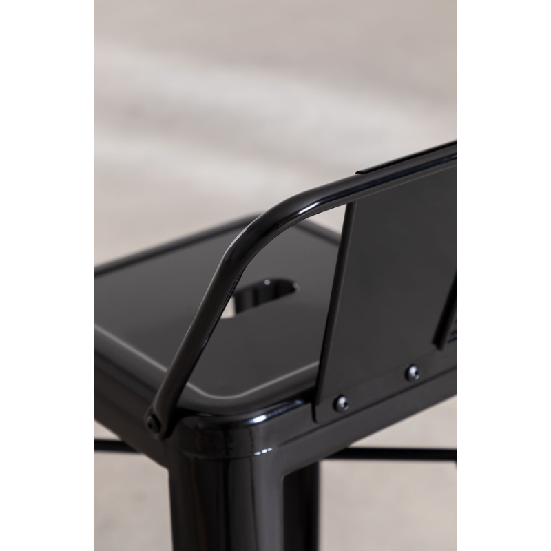 Tabouret MIX noir avec dossier