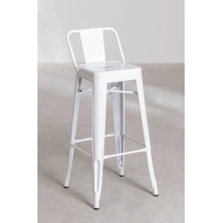 Tabouret MIX blanc avec dossier