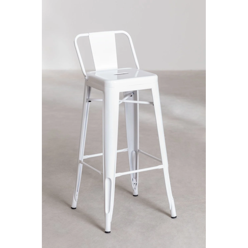 Tabouret MIX blanc avec dossier