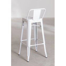 Tabouret MIX blanc avec dossier