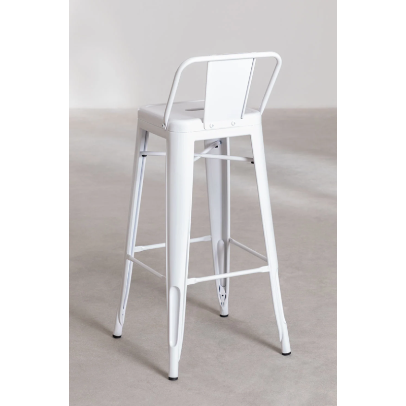 Tabouret MIX blanc avec dossier