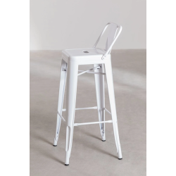 Tabouret MIX blanc avec dossier
