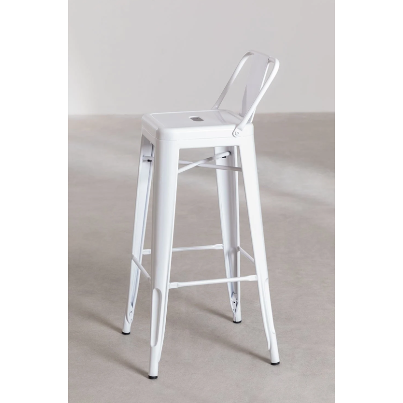 Tabouret MIX blanc avec dossier