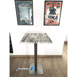 Conjointe de 2 tabourets MIX assise en bois et 1 table haute NOEL INTERIEUR
