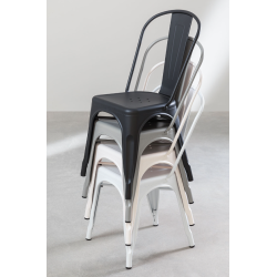 Chaise MIX noir mat