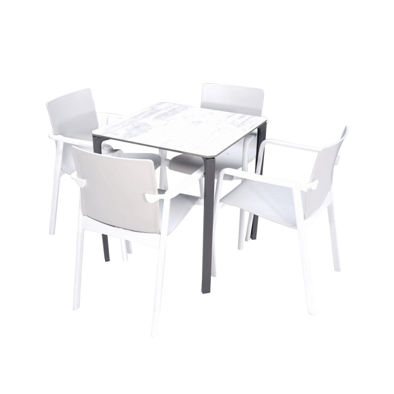 Conjointe 4 fauteuils BARA et 1 Table BAKO