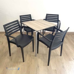 Ensemble fauteuils Santorini + table Vivo pour terrasse