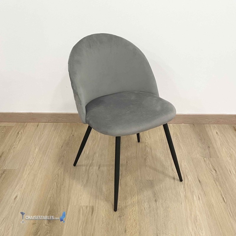 Chaise VELVET gris