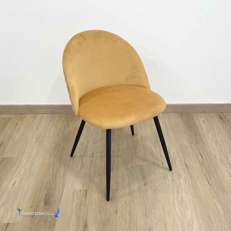 Chaise VELVET moutarde