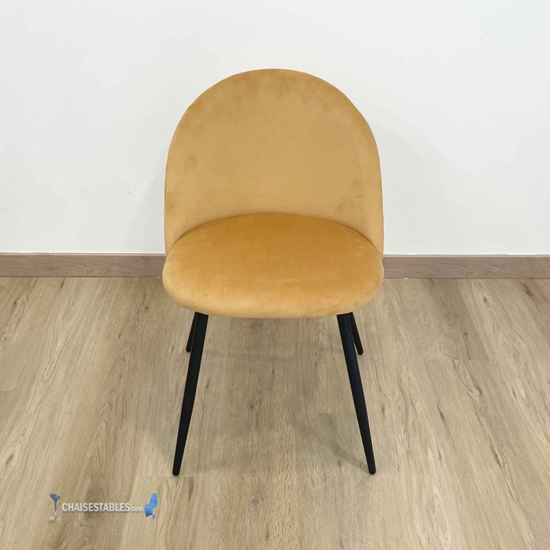 Chaise VELVET moutarde