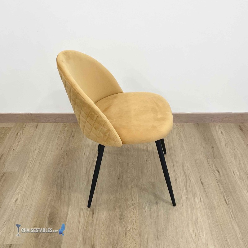 Chaise VELVET moutarde