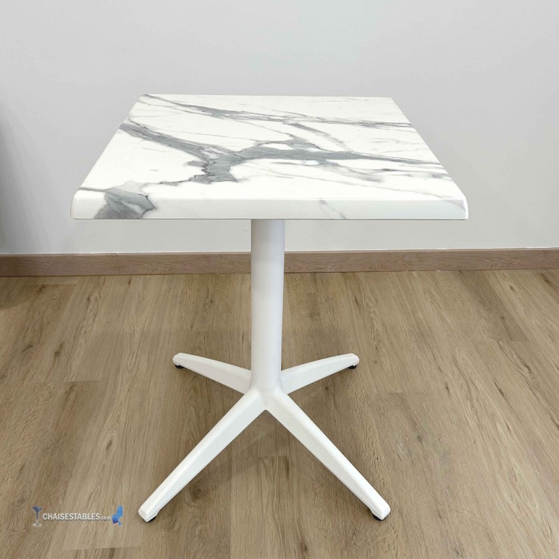 Table MIAMI EXTERIEUR pied blanc