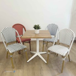 Table MIAMI EXTERIEUR pied blanc