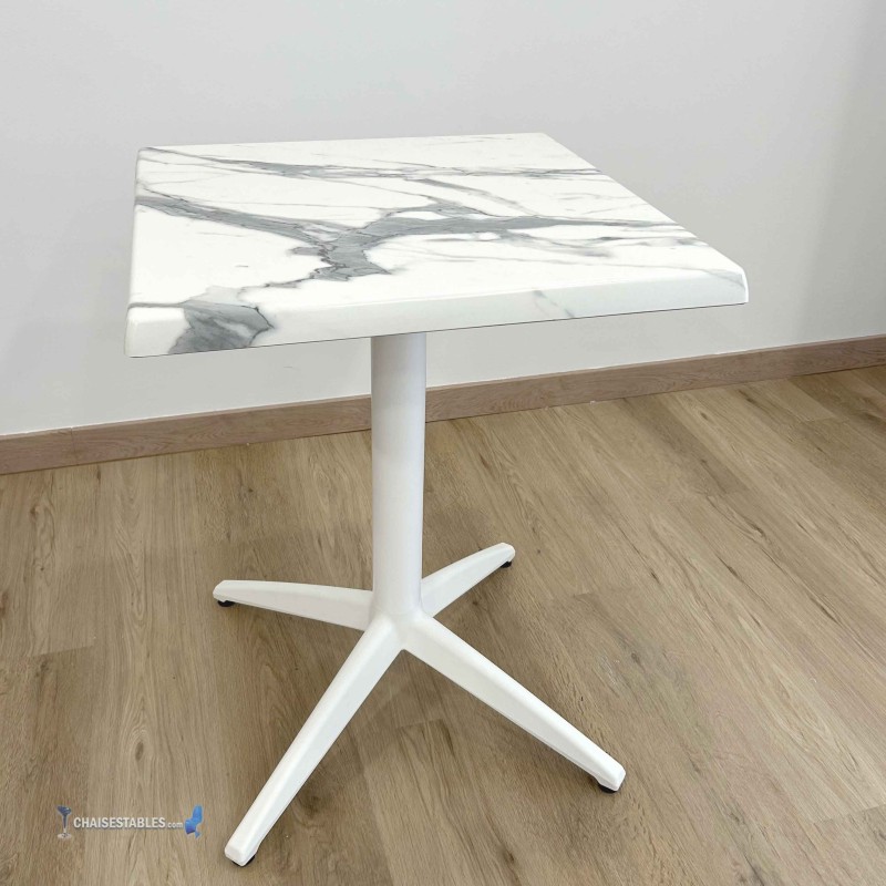Table MIAMI EXTERIEUR pied blanc