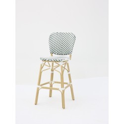 Tabouret PARISIEN vert et blanc