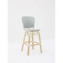 Tabouret PARISIEN vert et blanc