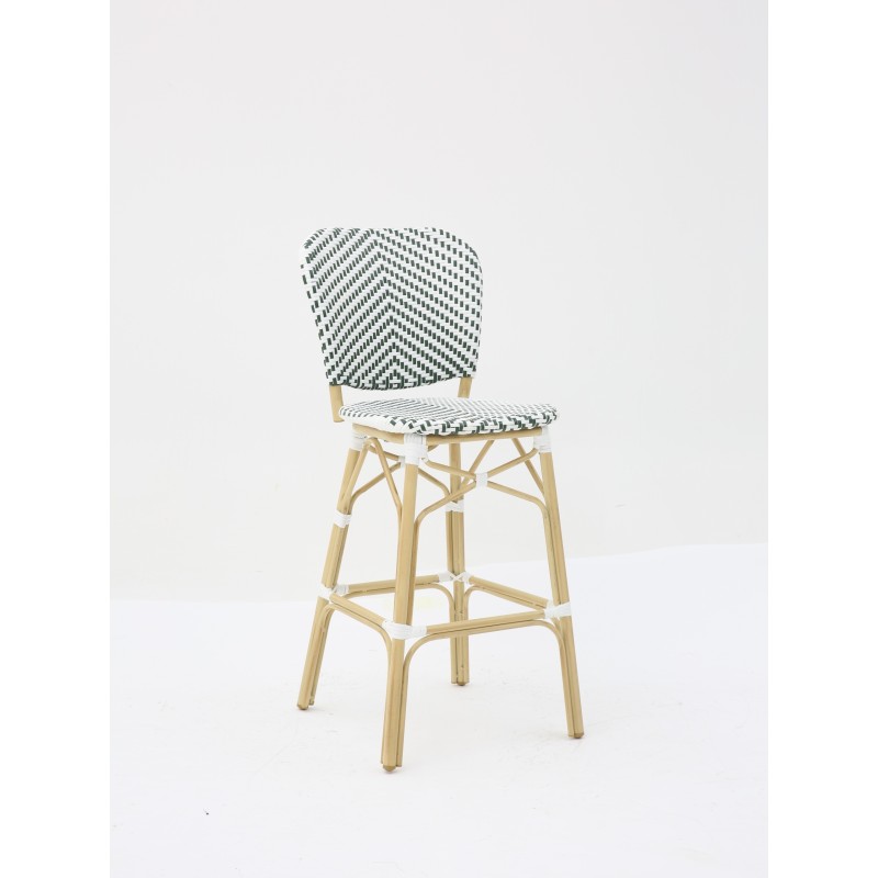Tabouret PARISIEN vert et blanc