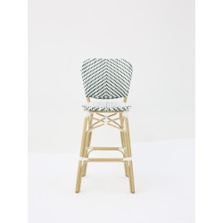 Tabouret PARISIEN vert et blanc