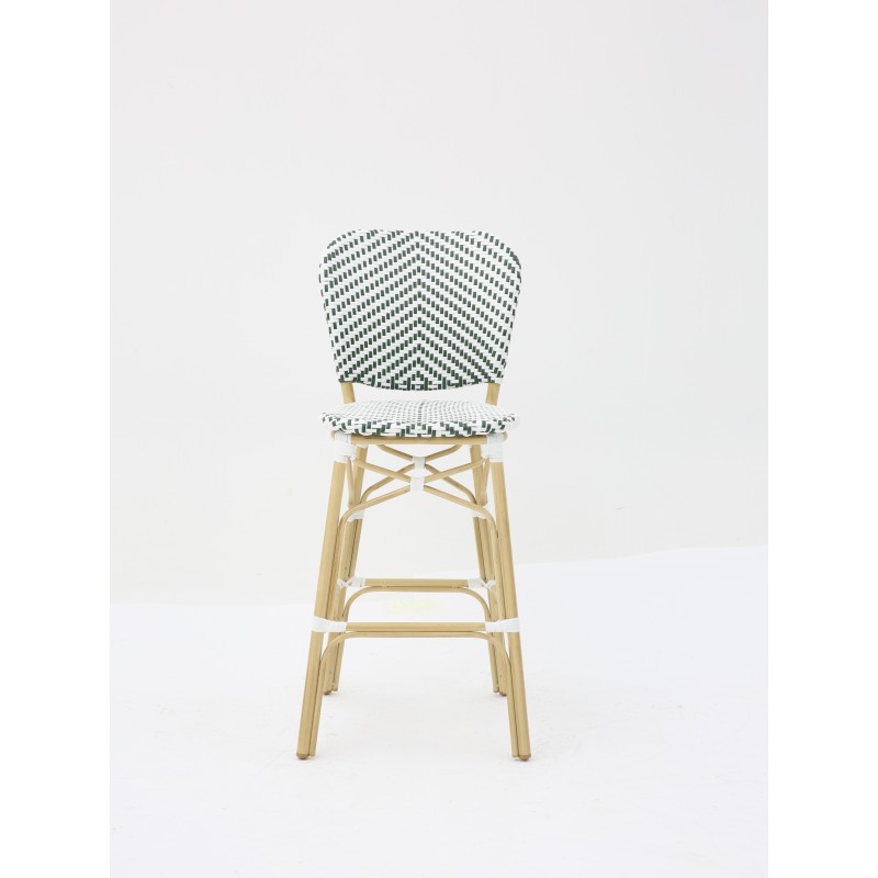 Tabouret PARISIEN vert et blanc