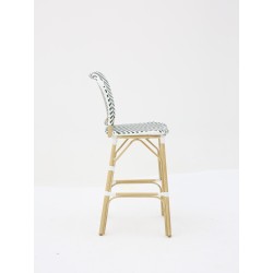 Tabouret PARISIEN vert et blanc