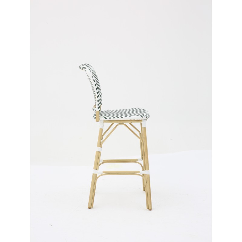 Tabouret PARISIEN vert et blanc