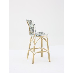 Tabouret PARISIEN vert et blanc