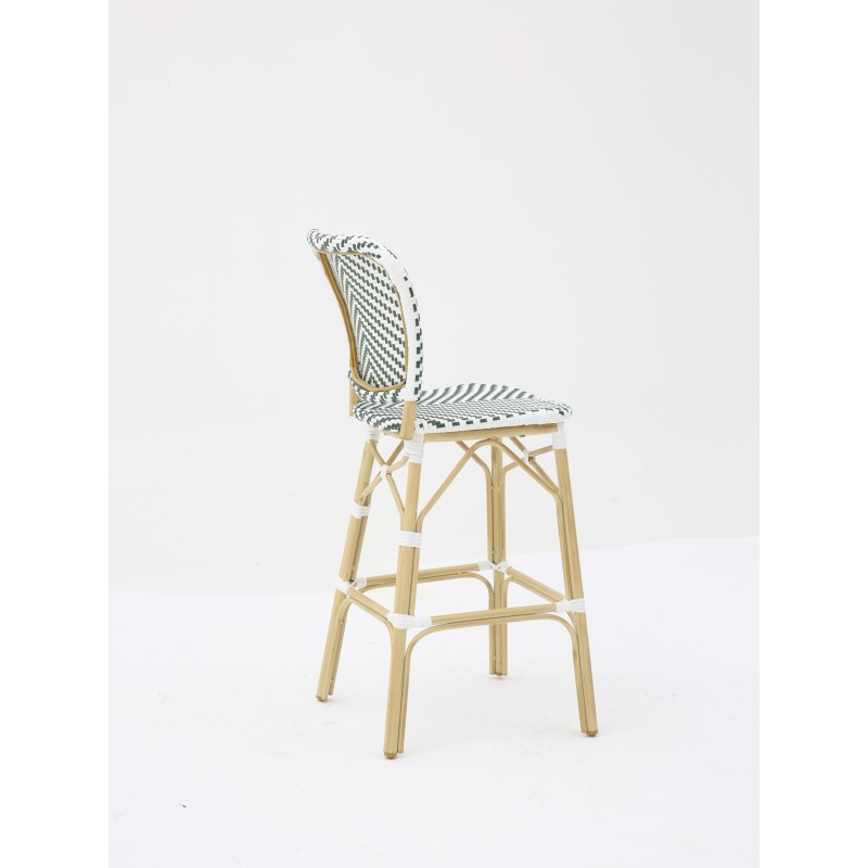 Tabouret PARISIEN vert et blanc