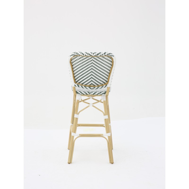Tabouret PARISIEN vert et blanc
